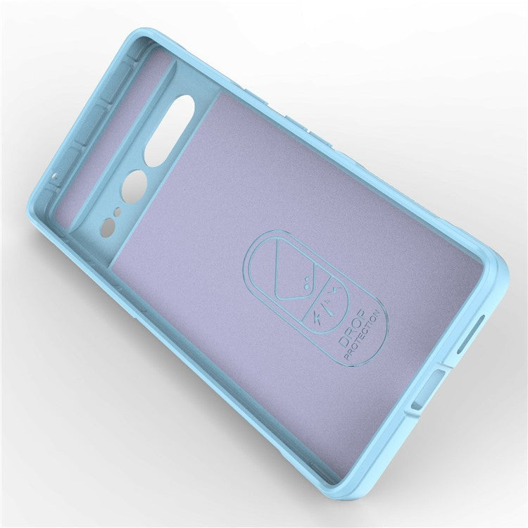 Anti-drop Phone Case For Google Pixel 7 Pro 5G Soft TPU Impact-Resistant Smartphone Back Cover - Baby Blue