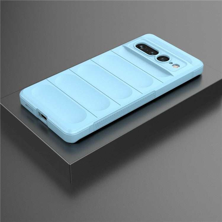 Anti-drop Phone Case For Google Pixel 7 Pro 5G Soft TPU Impact-Resistant Smartphone Back Cover - Baby Blue