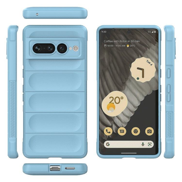 Anti-drop Phone Case For Google Pixel 7 Pro 5G Soft TPU Impact-Resistant Smartphone Back Cover - Baby Blue
