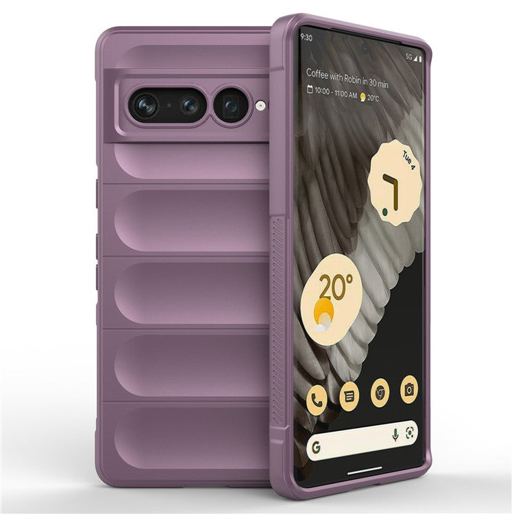 Anti-drop Phone Case For Google Pixel 7 Pro 5G Soft TPU Impact-Resistant Smartphone Back Cover - Light Purple