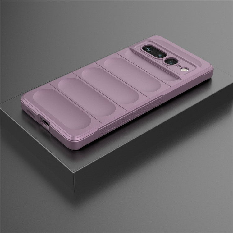 Anti-drop Phone Case For Google Pixel 7 Pro 5G Soft TPU Impact-Resistant Smartphone Back Cover - Light Purple
