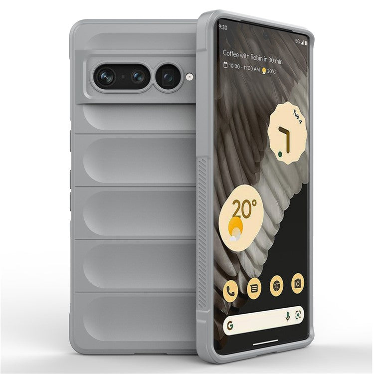 Anti-drop Phone Case For Google Pixel 7 Pro 5G Soft TPU Impact-Resistant Smartphone Back Cover - Light Grey