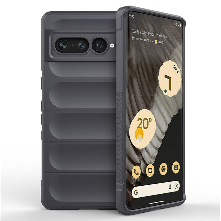 Anti-drop Phone Case For Google Pixel 7 Pro 5G Soft TPU Impact-Resistant Smartphone Back Cover - Dark Grey