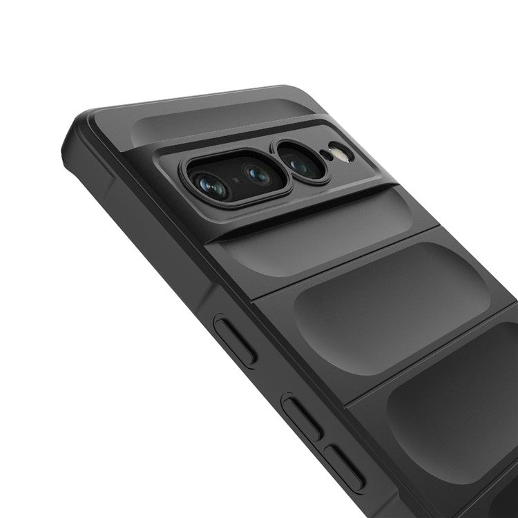 Anti-drop Phone Case For Google Pixel 7 Pro 5G Soft TPU Impact-Resistant Smartphone Back Cover - Dark Grey