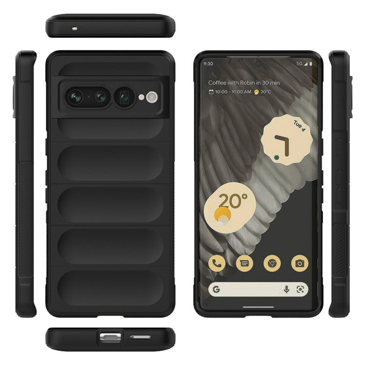 Anti-drop Phone Case For Google Pixel 7 Pro 5G Soft TPU Impact-Resistant Smartphone Back Cover - Dark Grey
