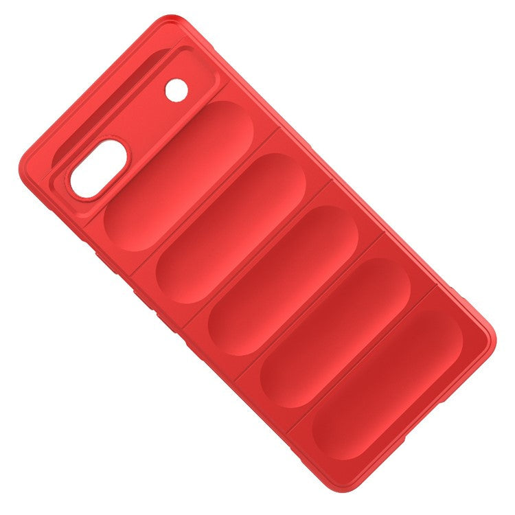For Google Pixel 6a Soft TPU Anti-fall Phone Case Non-slip Wear-resistant Cell Phone Back Cover - Red