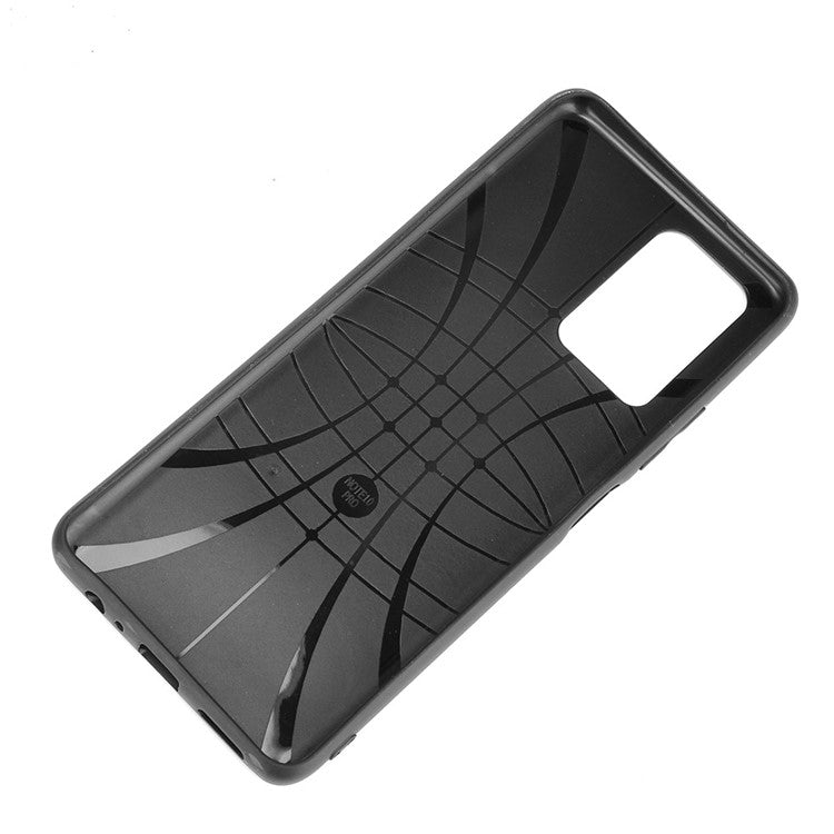 For Infinix Note 10 Pro X695 / Note 10 Pro NFC X695C Cowhide Texture Phone Back Cover PU Anti-Scratch Stitching Phone Case - Black