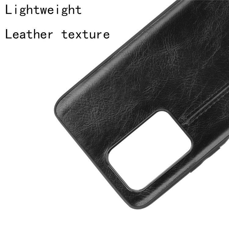 For Infinix Note 10 Pro X695 / Note 10 Pro NFC X695C Cowhide Texture Phone Back Cover PU Anti-Scratch Stitching Phone Case - Black