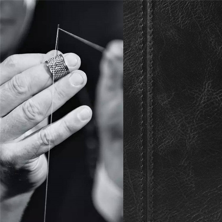 For Infinix Note 10 Pro X695 / Note 10 Pro NFC X695C Cowhide Texture Phone Back Cover PU Anti-Scratch Stitching Phone Case - Black