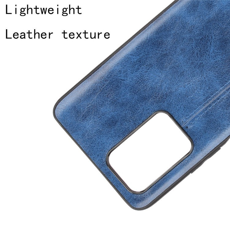 For Infinix Note 10 Pro X695 / Note 10 Pro NFC X695C Cowhide Texture Phone Back Cover PU Anti-Scratch Stitching Phone Case - Blue