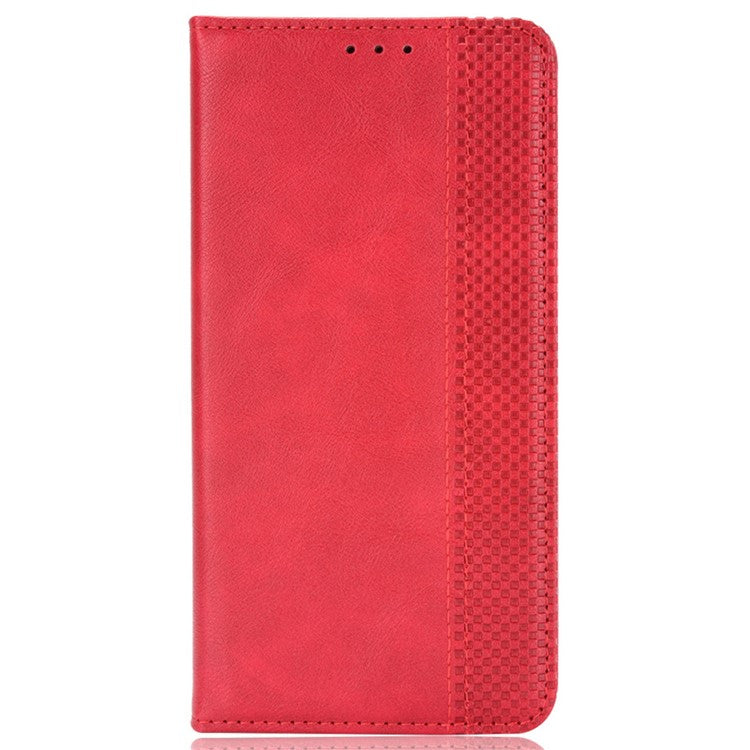 For Infinix Hot 20 4G / X682B Retro Texture Phone Case Imprinted Pattern PU Leather Wallet Phone Cover - Red