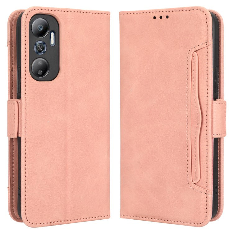 For Infinix Hot 20 4G / X682B Phone Cover Stand Multiple Card Slots PU Leather Wallet Case - Pink