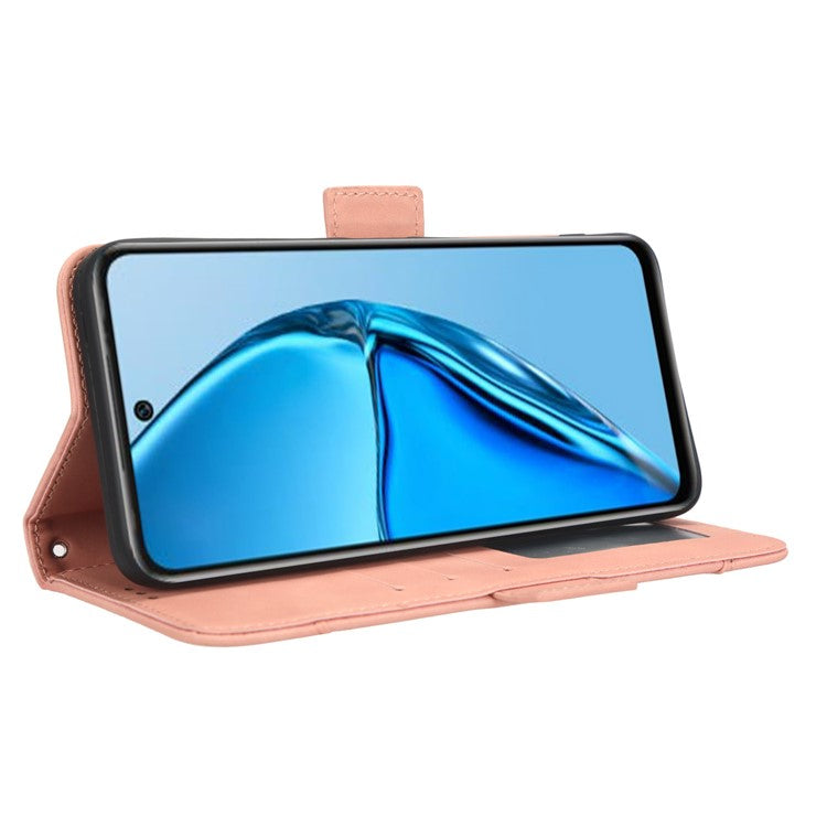 For Infinix Hot 20 4G / X682B Phone Cover Stand Multiple Card Slots PU Leather Wallet Case - Pink