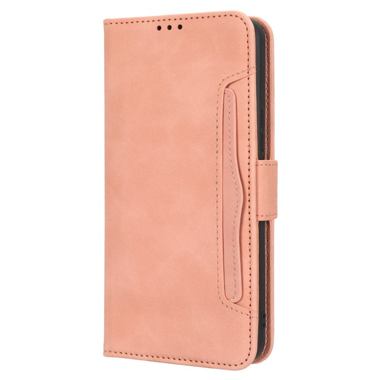 For Infinix Hot 20 4G / X682B Phone Cover Stand Multiple Card Slots PU Leather Wallet Case - Pink