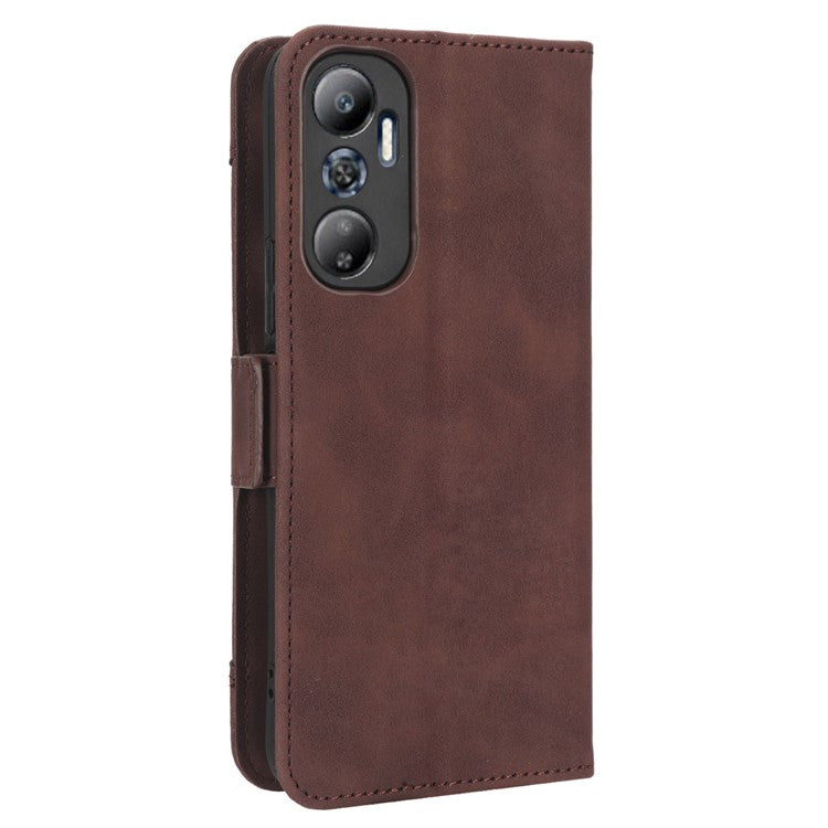 For Infinix Hot 20 4G / X682B Phone Cover Stand Multiple Card Slots PU Leather Wallet Case - Brown