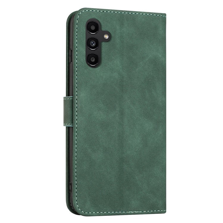 Anti-dust Phone Cover for Samsung Galaxy A14 5G / A14 4G Magnetic Clasp PU Leather Stand Flip Wallet Phone Case with Strap - Green