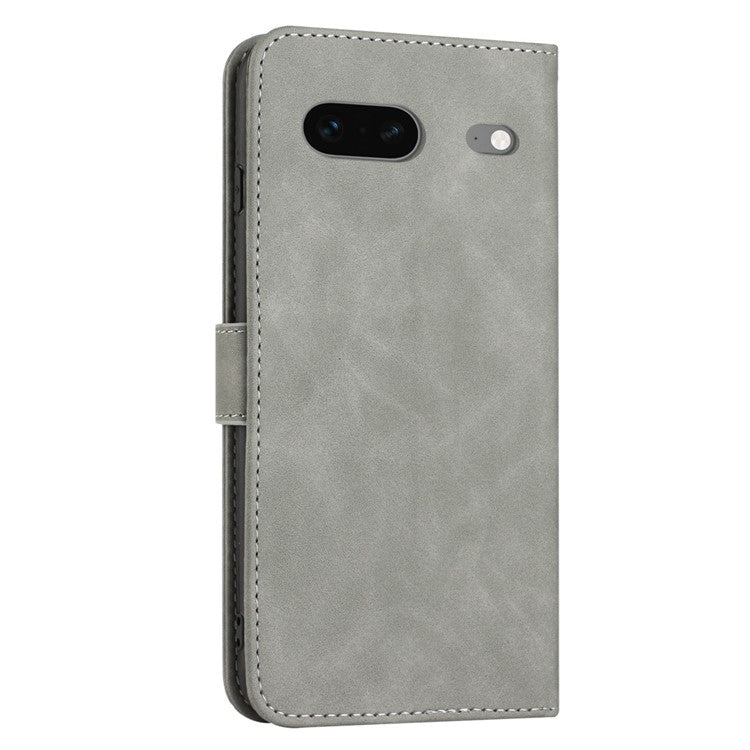 For Google Pixel 7 5G Anti-scratch Mobile Phone Case Magnetic Clasp PU Leather Stand Flip Wallet Cover with Strap - Grey