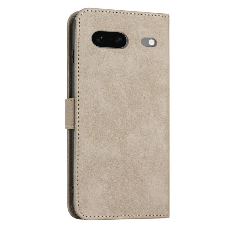 For Google Pixel 7 5G Anti-scratch Mobile Phone Case Magnetic Clasp PU Leather Stand Flip Wallet Cover with Strap - Khaki