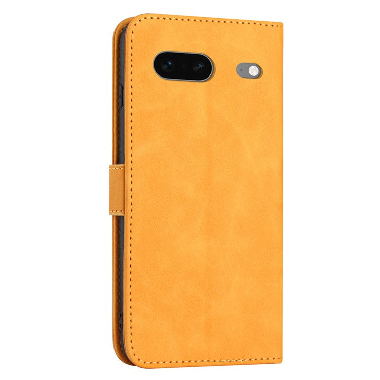 For Google Pixel 7 5G Anti-scratch Mobile Phone Case Magnetic Clasp PU Leather Stand Flip Wallet Cover with Strap - Yellow