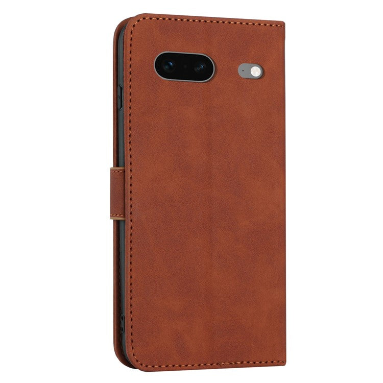 For Google Pixel 7 5G Anti-scratch Mobile Phone Case Magnetic Clasp PU Leather Stand Flip Wallet Cover with Strap - Brown