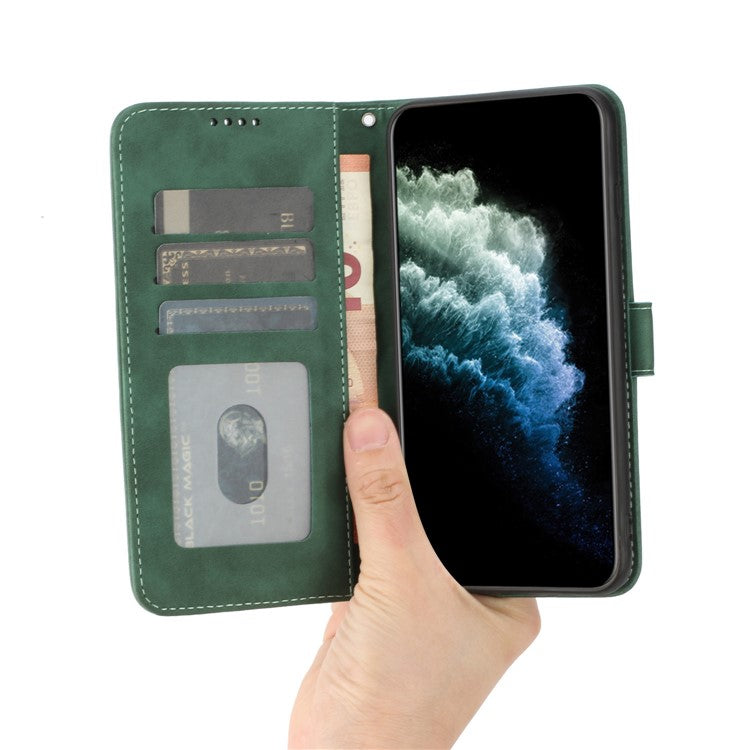 For Google Pixel 7 5G Anti-scratch Mobile Phone Case Magnetic Clasp PU Leather Stand Flip Wallet Cover with Strap - Green