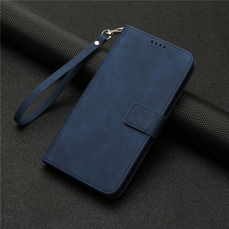 For Google Pixel 7 5G Anti-scratch Mobile Phone Case Magnetic Clasp PU Leather Stand Flip Wallet Cover with Strap - Blue