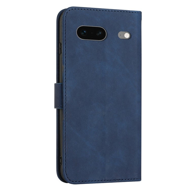 For Google Pixel 7 5G Anti-scratch Mobile Phone Case Magnetic Clasp PU Leather Stand Flip Wallet Cover with Strap - Blue