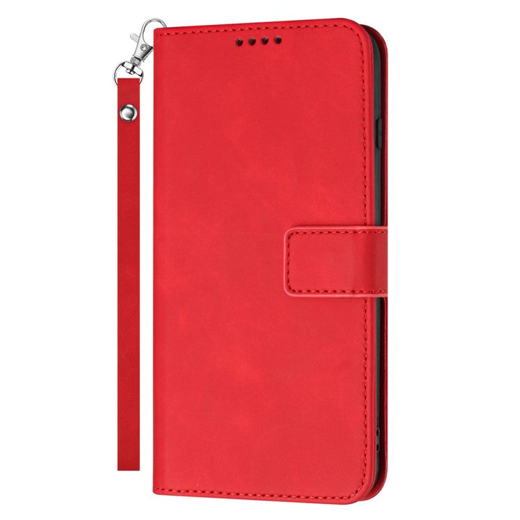 For Google Pixel 7 5G Anti-scratch Mobile Phone Case Magnetic Clasp PU Leather Stand Flip Wallet Cover with Strap - Red