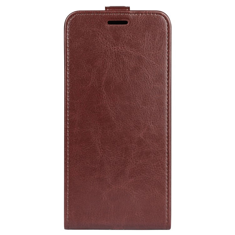 Anti-scratch Cell Phone Cover For Samsung Galaxy A54 5G Vertical Flip Crazy Horse Texture PU Leather Magnetic Clasp Phone Case Card Holder - Brown