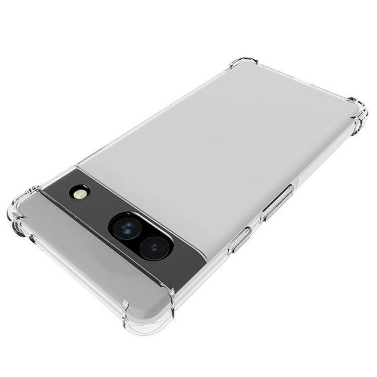 For Google Pixel 7A Non-slip Shockproof Phone Case Thickened Four Corner Protection Transparent Soft TPU Back Cover