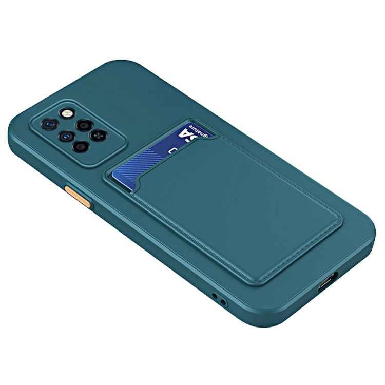 For Infinix Note 10 Pro Card Holder Drop-Proof TPU Case Protective Cell Phone Cover - Green