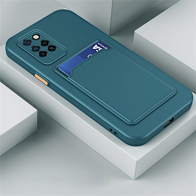 For Infinix Note 10 Pro Card Holder Drop-Proof TPU Case Protective Cell Phone Cover - Green