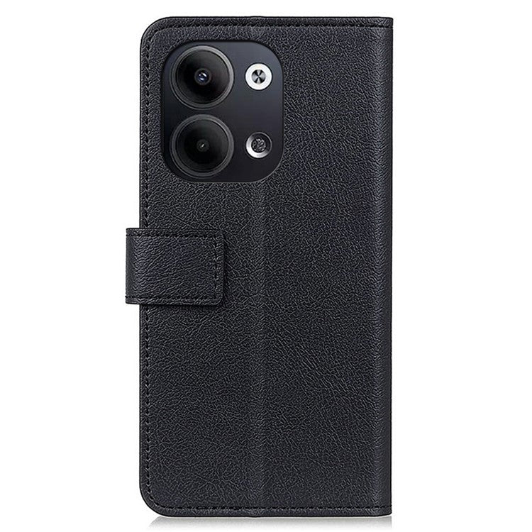 Textured Phone Case for Oppo Reno9 5G / Reno9 Pro 5G, PU Leather Stand Shell Folio Flip Wallet Cover - Black