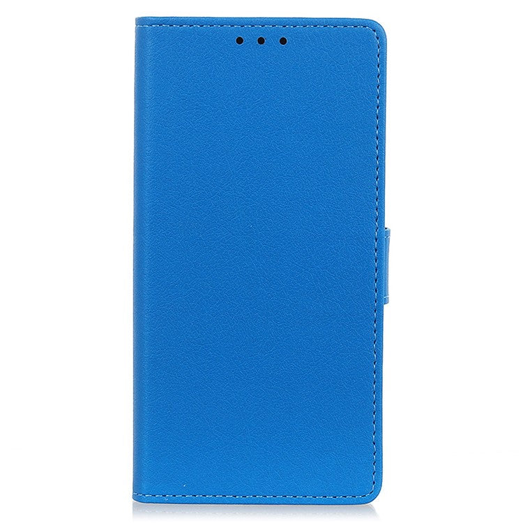 Textured Phone Case for Oppo Reno9 5G / Reno9 Pro 5G, PU Leather Stand Shell Folio Flip Wallet Cover - Blue