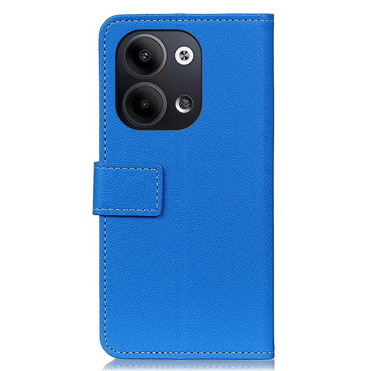 Textured Phone Case for Oppo Reno9 5G / Reno9 Pro 5G, PU Leather Stand Shell Folio Flip Wallet Cover - Blue