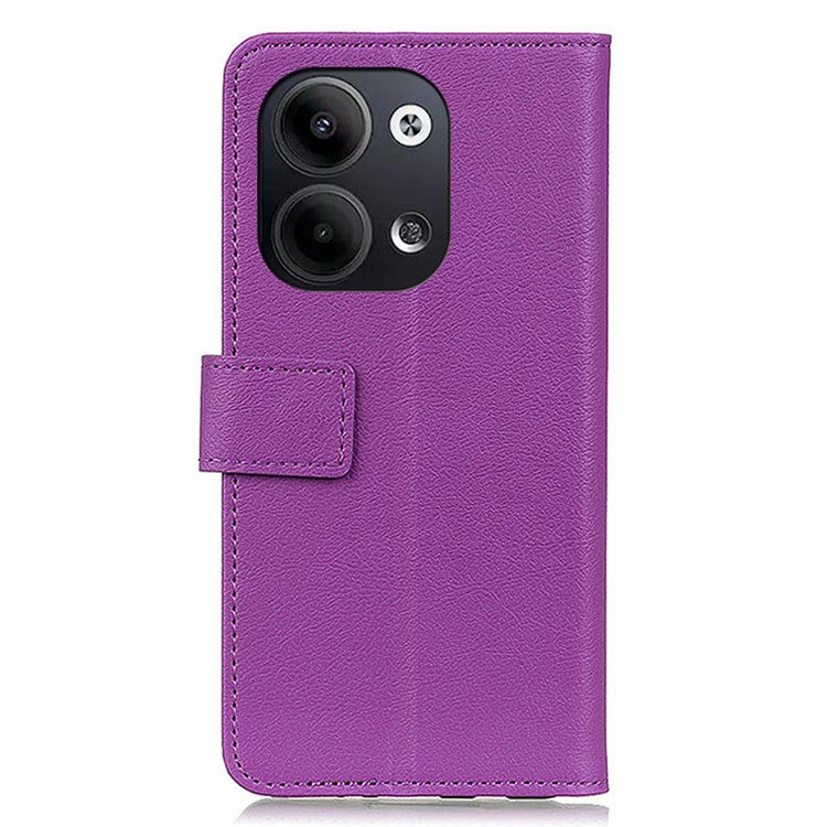 Textured Phone Case for Oppo Reno9 5G / Reno9 Pro 5G, PU Leather Stand Shell Folio Flip Wallet Cover - Purple