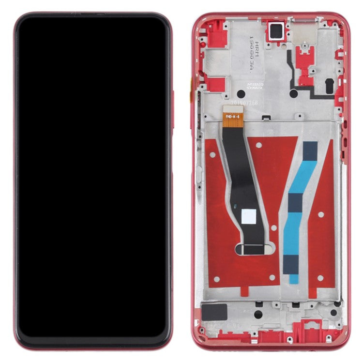For Honor 9X HLK-AL00, HLK-TL00 LCD Screen and Digitizer Assembly + Frame Replacement Part (COG) (Grade C, without Logo) - Charm Red