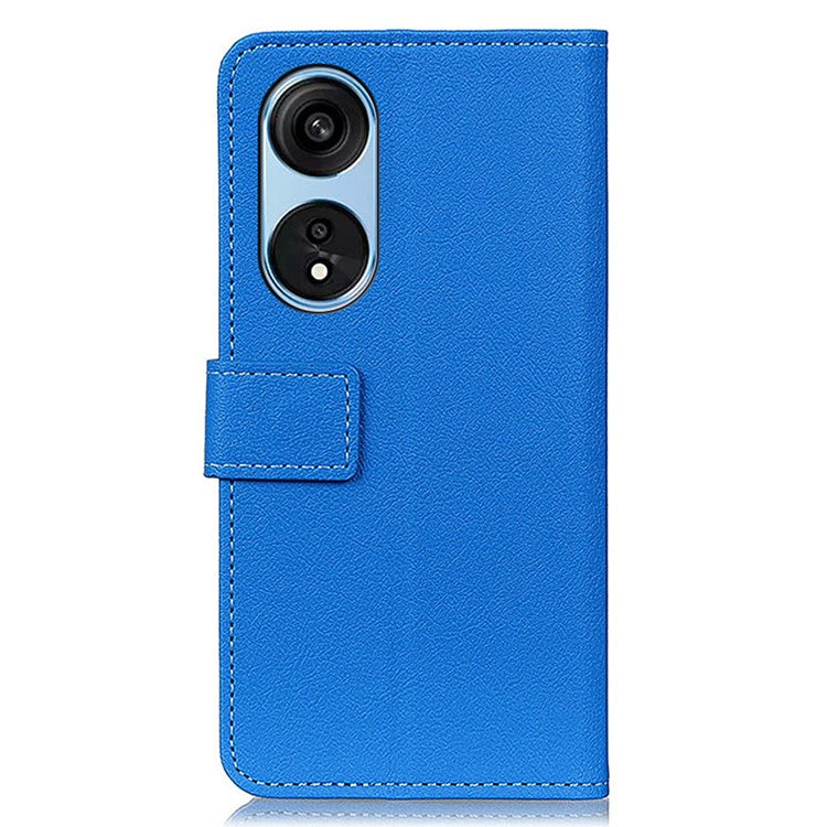 Textured Phone Case for Oppo A1 Pro 5G / Reno8 T 5G, Full Coverage PU Leather Stand Shell Folio Flip Wallet Cover - Blue