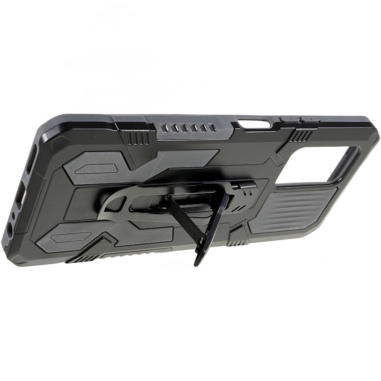 For Infinix Note 10 Pro Belt Clip Kickstand Phone Case Cover Hard PC Soft TPU Rugged Drop Shockproof Protective Cover - Grey