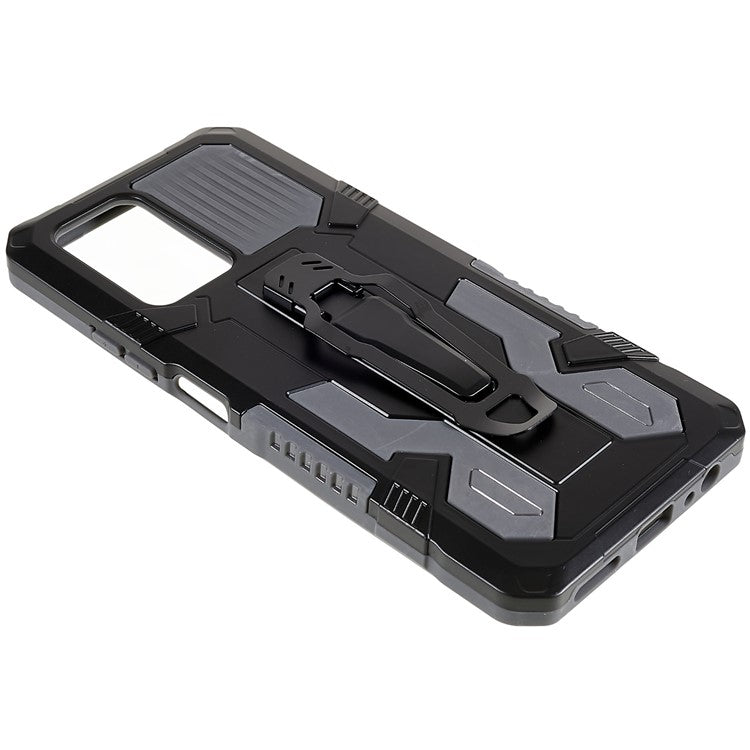 For Infinix Note 10 Pro Belt Clip Kickstand Phone Case Cover Hard PC Soft TPU Rugged Drop Shockproof Protective Cover - Grey