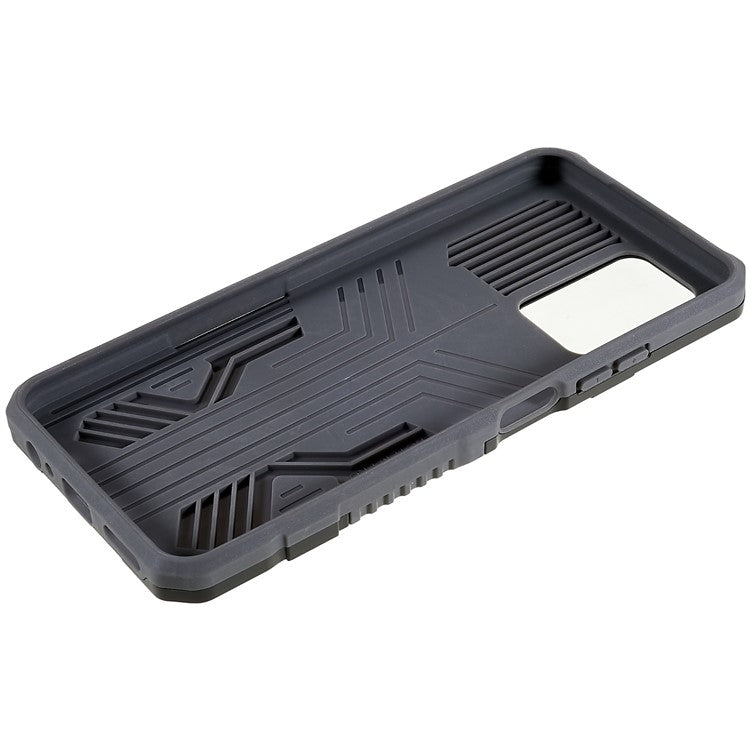 For Infinix Note 10 Pro Belt Clip Kickstand Phone Case Cover Hard PC Soft TPU Rugged Drop Shockproof Protective Cover - Grey