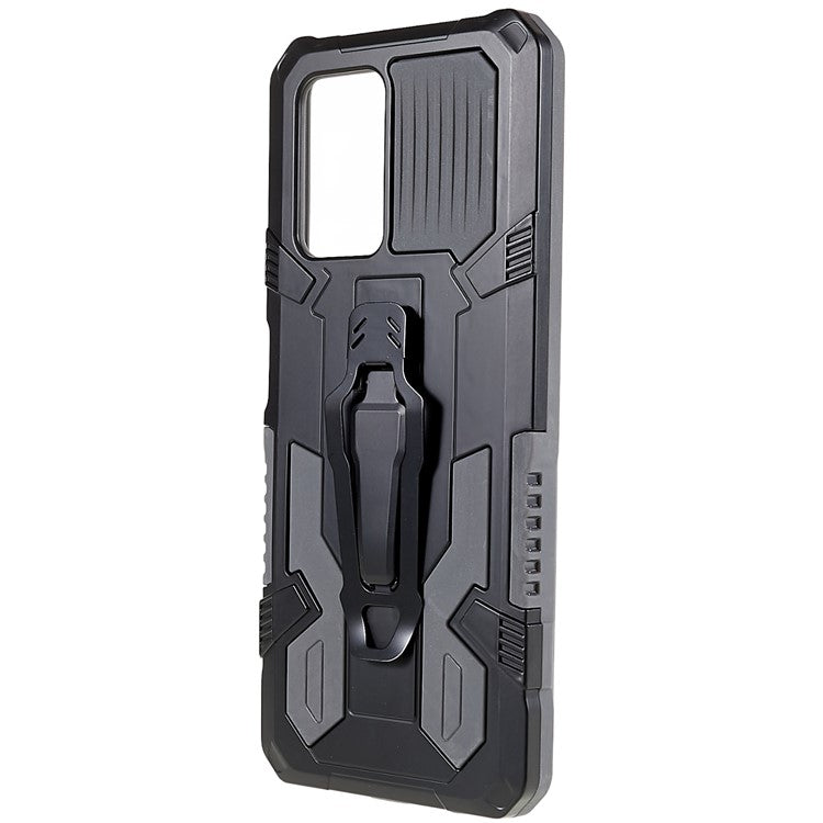 For Infinix Note 10 Pro Belt Clip Kickstand Phone Case Cover Hard PC Soft TPU Rugged Drop Shockproof Protective Cover - Grey