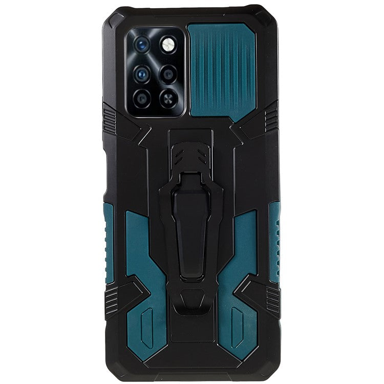 For Infinix Note 10 Pro Belt Clip Kickstand Phone Case Cover Hard PC Soft TPU Rugged Over - Green