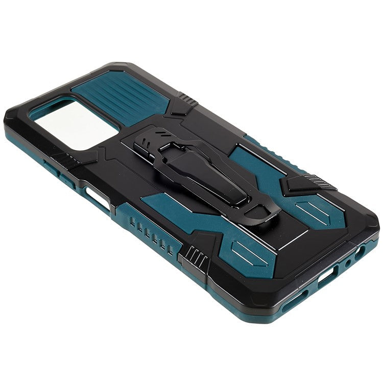 For Infinix Note 10 Pro Belt Clip Kickstand Phone Case Cover Hard PC Soft TPU Rugged Over - Green