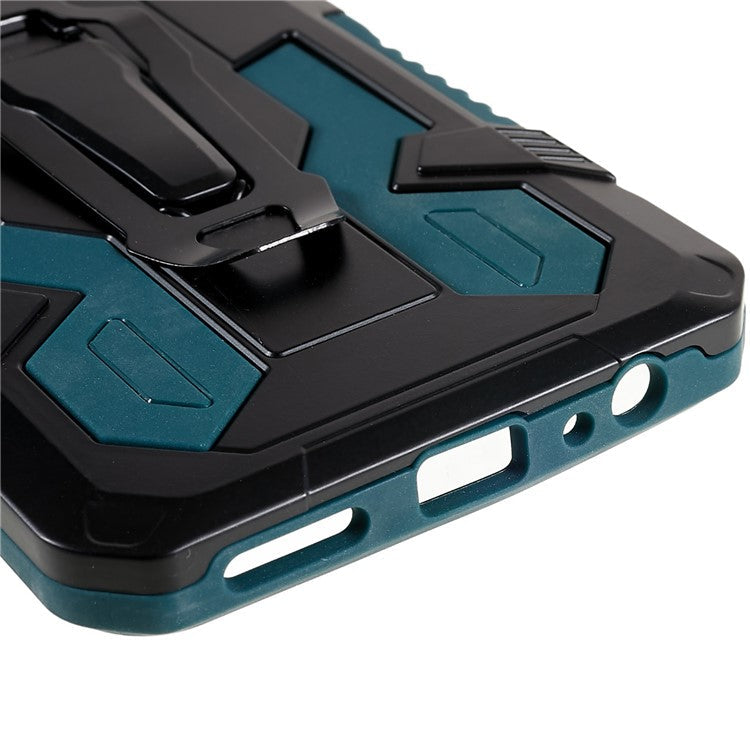 For Infinix Note 10 Pro Belt Clip Kickstand Phone Case Cover Hard PC Soft TPU Rugged Over - Green