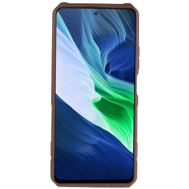 For Infinix Note 10 Pro Belt Clip Kickstand Phone Case Cover Hard PC Soft TPU Rugged Cover - Coffee