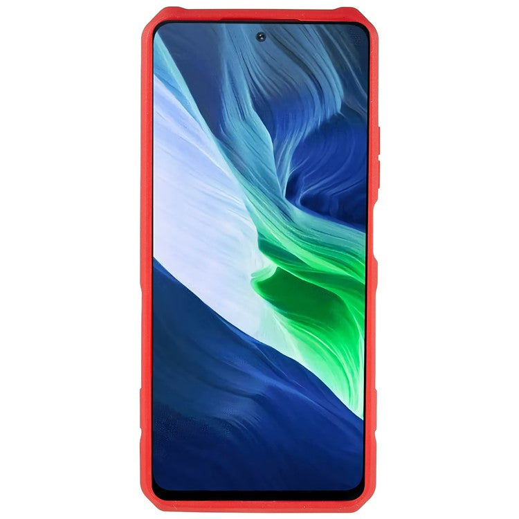 For Infinix Note 10 Pro Belt Clip Kickstand Phone Case Cover Hard PC Soft TPU Rugged Cover - Red