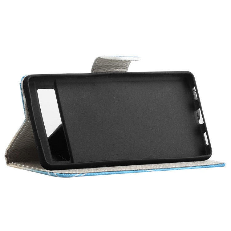 For Google Pixel 7a Cross Texture PU Leather Phone Case Pattern Printing Wallet Stand Full Body Flip Folio Cover - London Big Ben