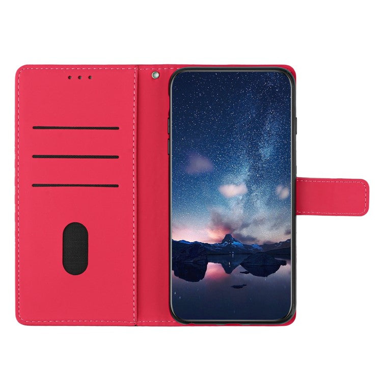 Phone Cover for Oppo A74 5G / A54 5G / A93 5G, Skin-touch Feeling Wallet Retro Imprinted Pattern Stand Leather Drop-proof Mobile Phone Case - Rose