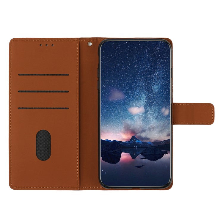 Phone Cover for Oppo A74 5G / A54 5G / A93 5G, Skin-touch Feeling Wallet Retro Imprinted Pattern Stand Leather Drop-proof Mobile Phone Case - Brown
